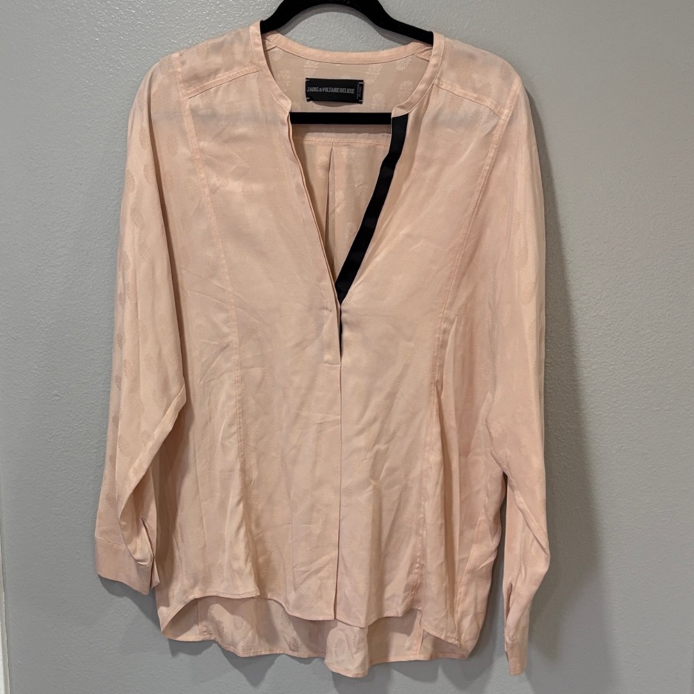 ZADIG & VOLTAIRE DELUXE Light Pink Silk Blouse